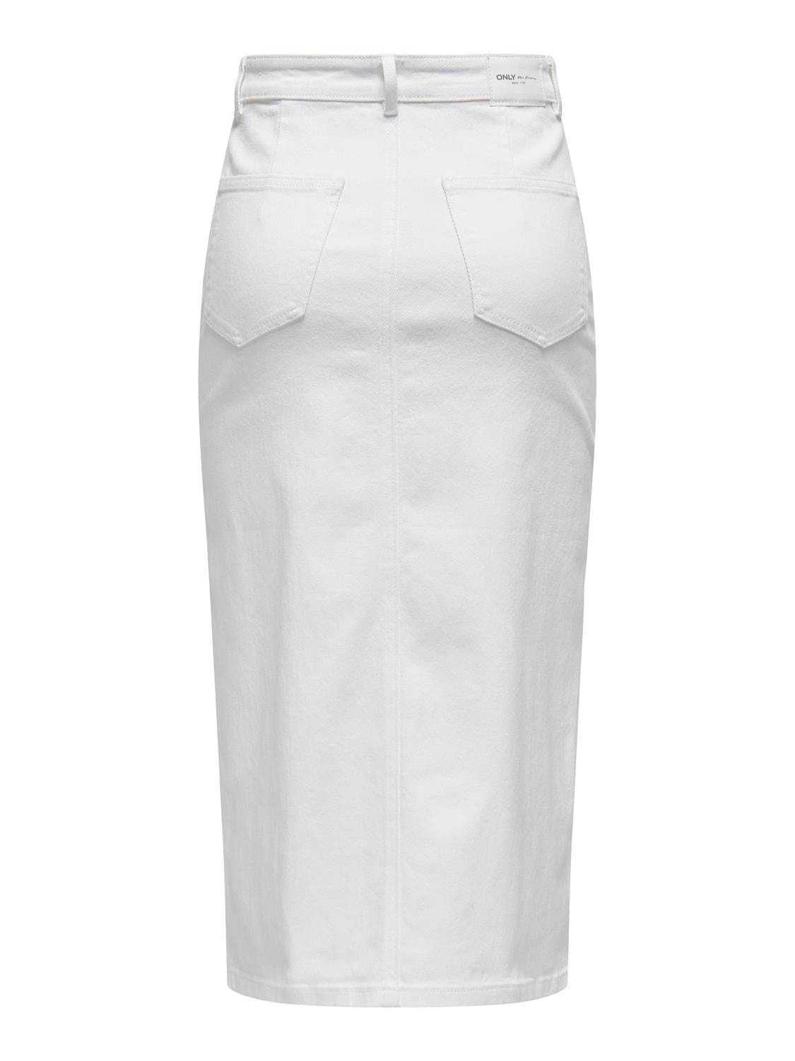 ONLY Midi denim skirt -White - 15324365