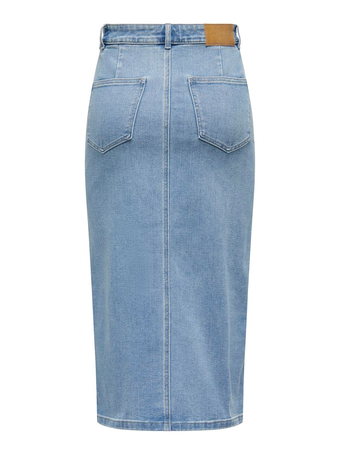 ONLY Midi denim skirt -Light Blue Denim - 15324365