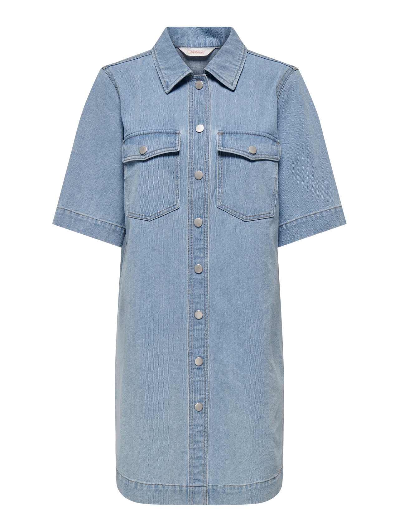 ONLY Denimkjole med knapper -Light Blue Denim - 15324384