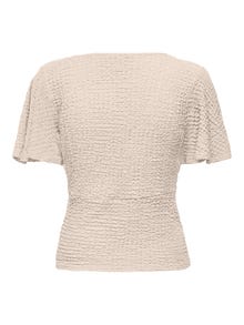 ONLY Regular Fit V-Neck Volume sleeves Top -Pumice Stone - 15324478