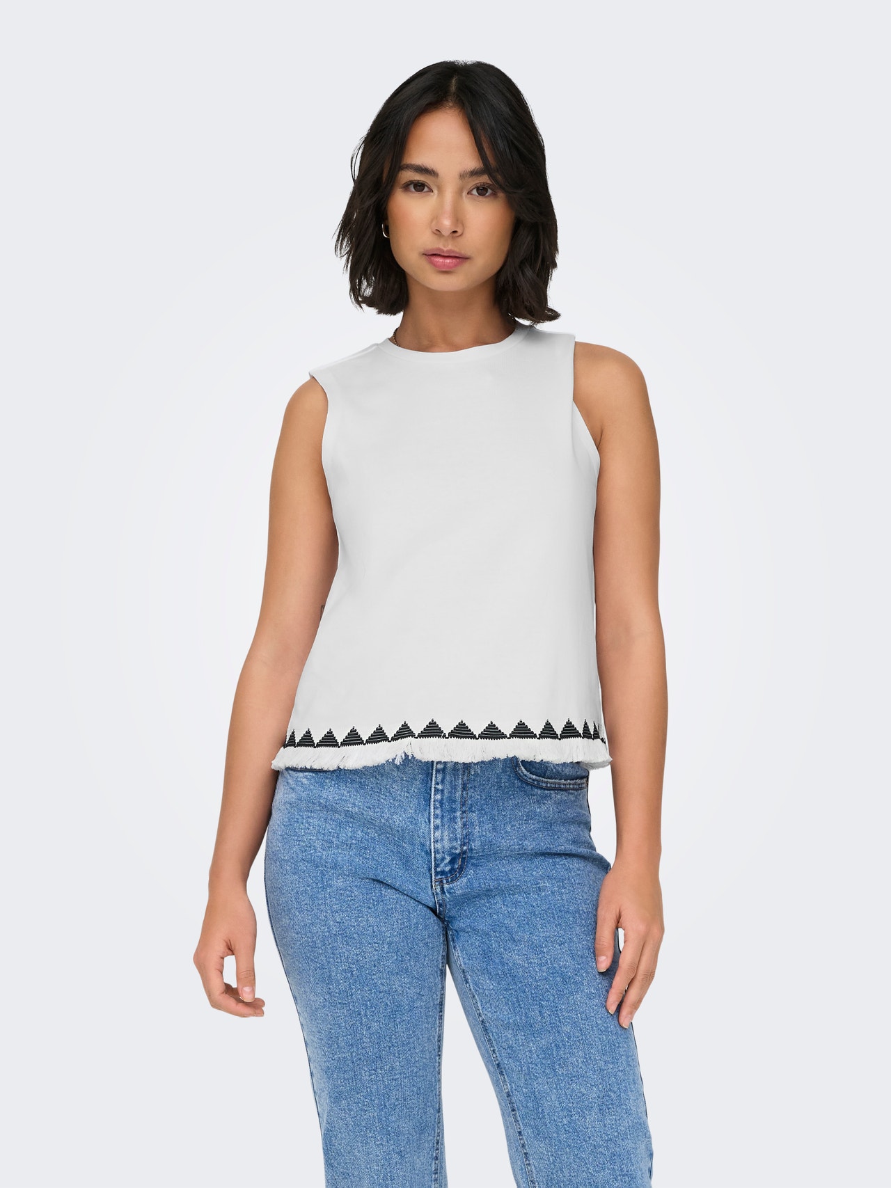 ONLY Normal geschnitten Rundhals Top -Bright White - 15324501