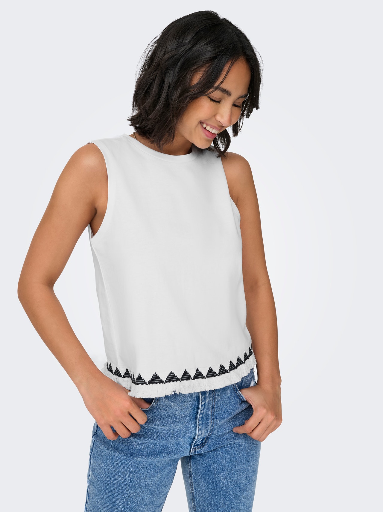 ONLY Regular fit O-hals Top -Bright White - 15324501