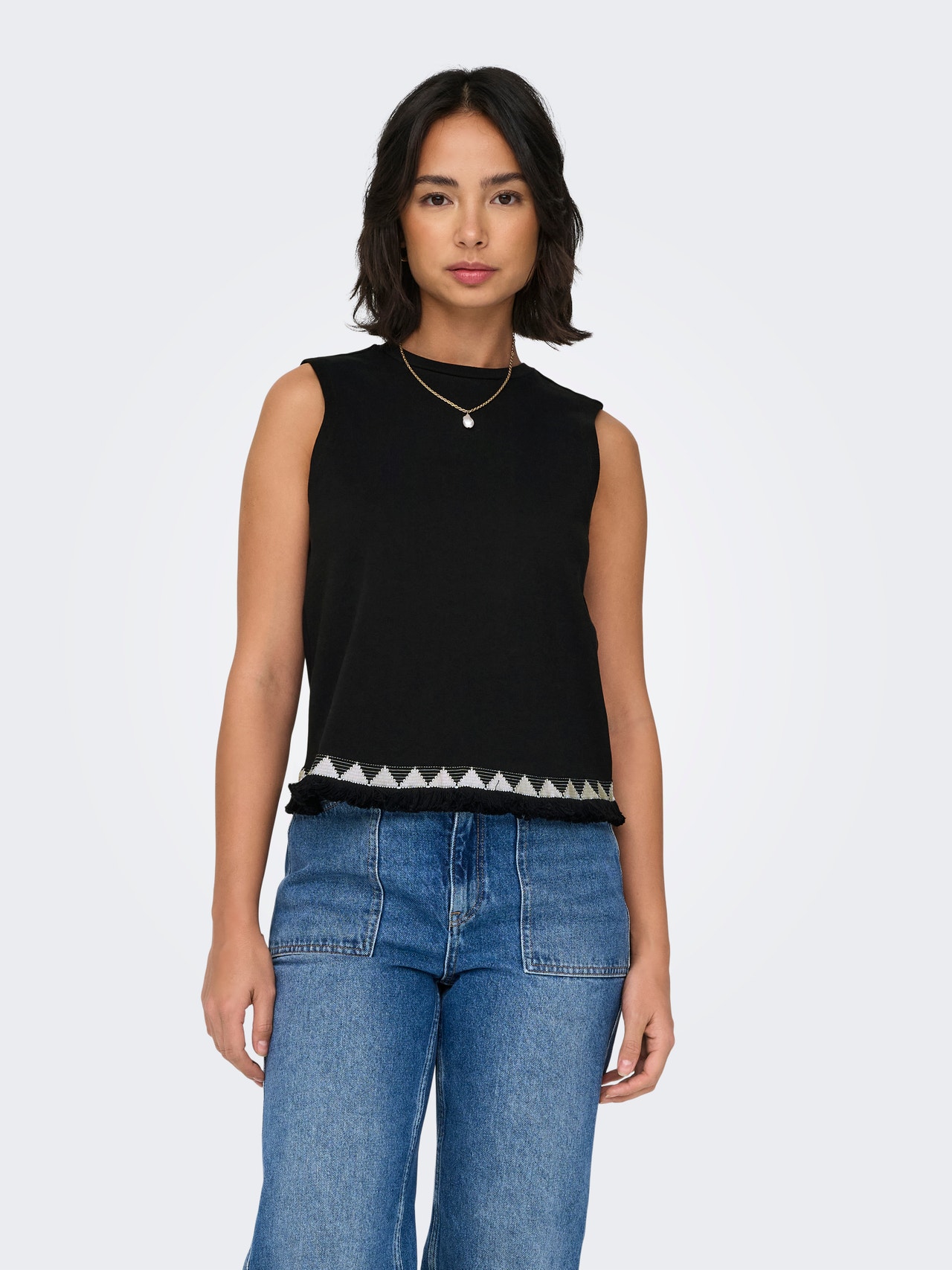 ONLY Regular Fit Round Neck Top -Black - 15324501