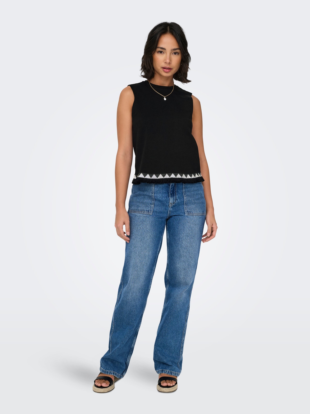 ONLY Regular fit O-hals Top -Black - 15324501