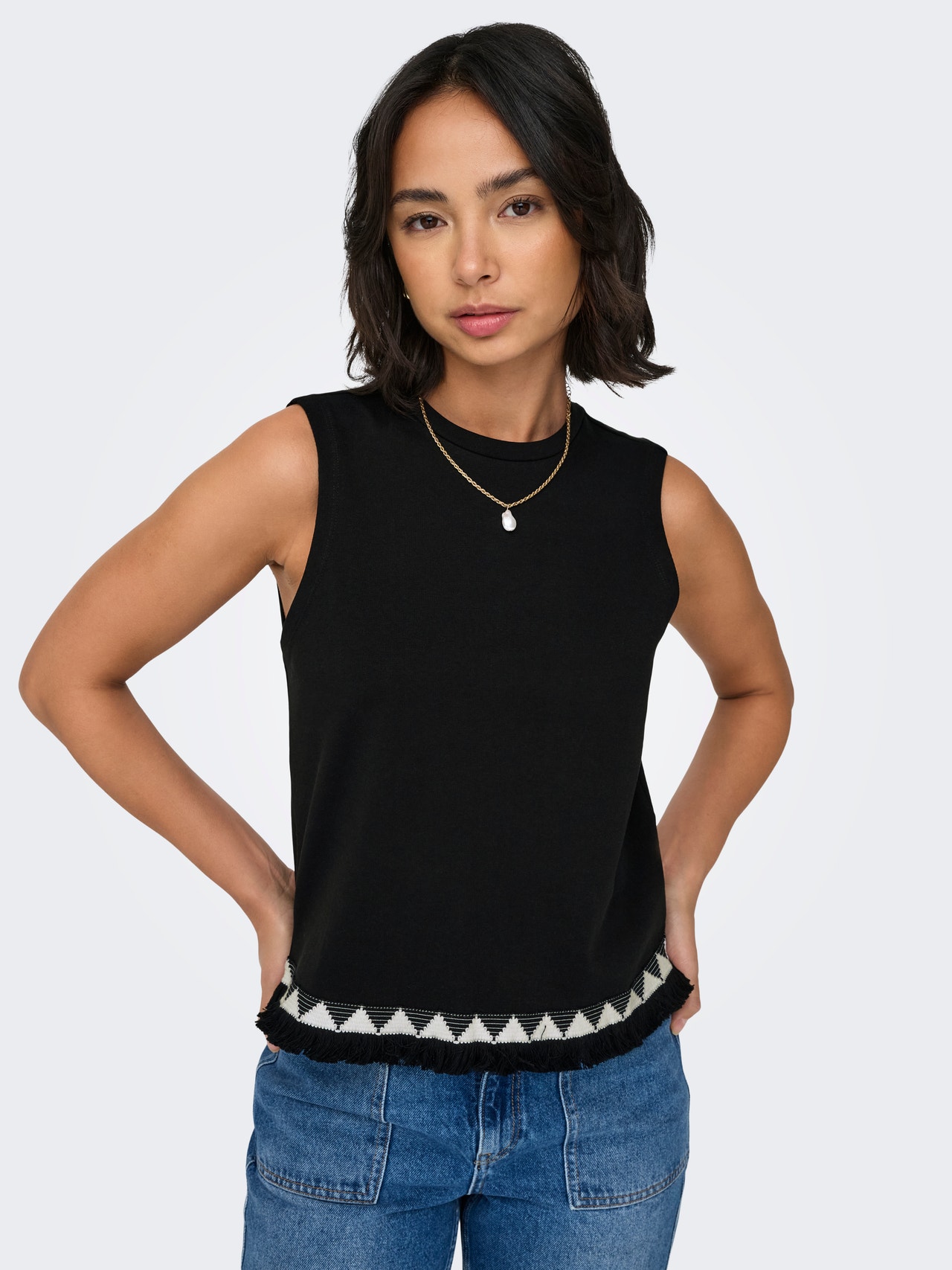 ONLY Regular Fit Round Neck Top -Black - 15324501