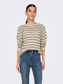 ONLY O-neck top with pattern -Birch - 15324522