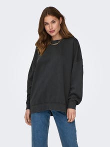 ONLY Regular Fit O-Neck Dropped shoulders Sweatshirt -Black - 15324543