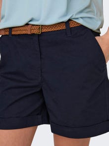 ONLY Regular Fit Mid waist Fold-up hems Shorts -Night Sky - 15324743