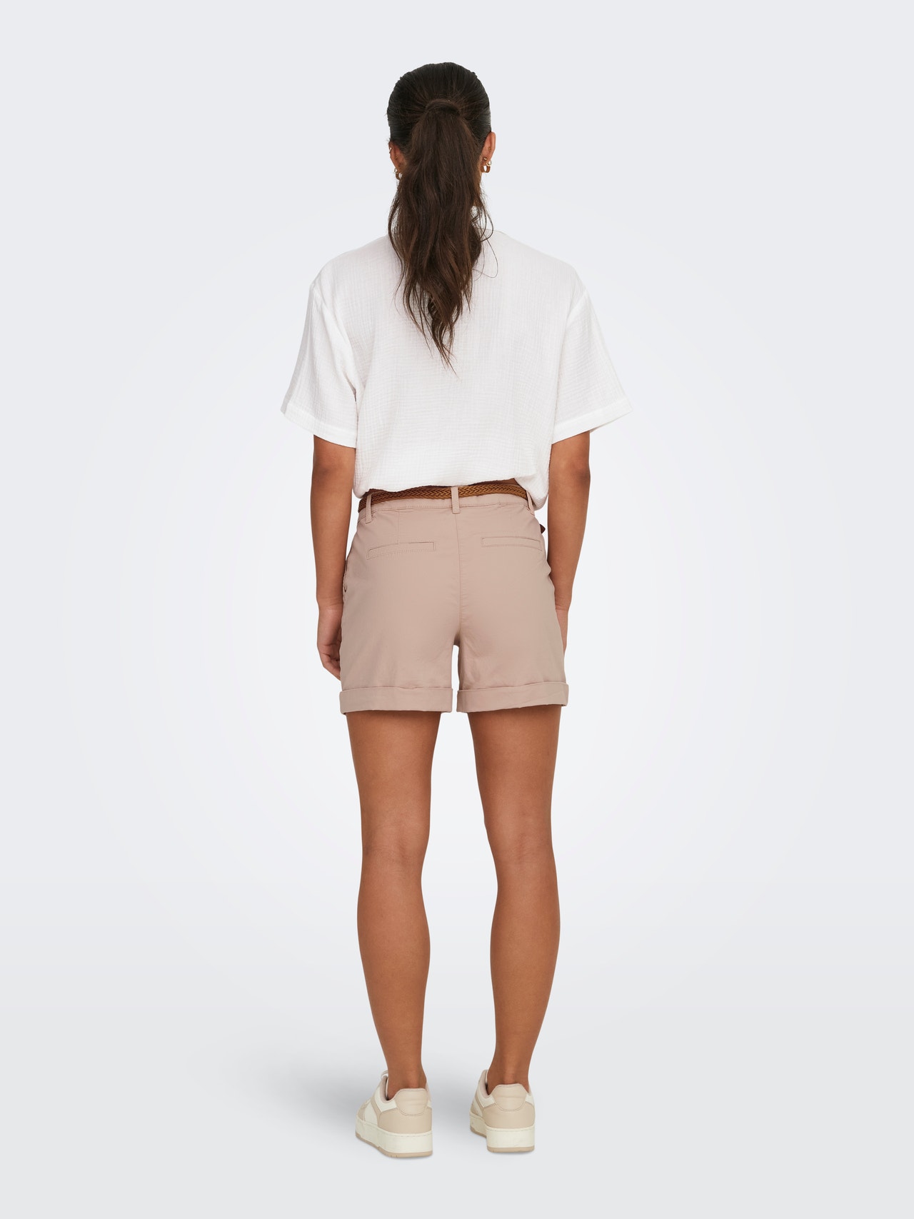 ONLY Regular Fit Mid waist Fold-up hems Shorts -Rugby Tan - 15324743
