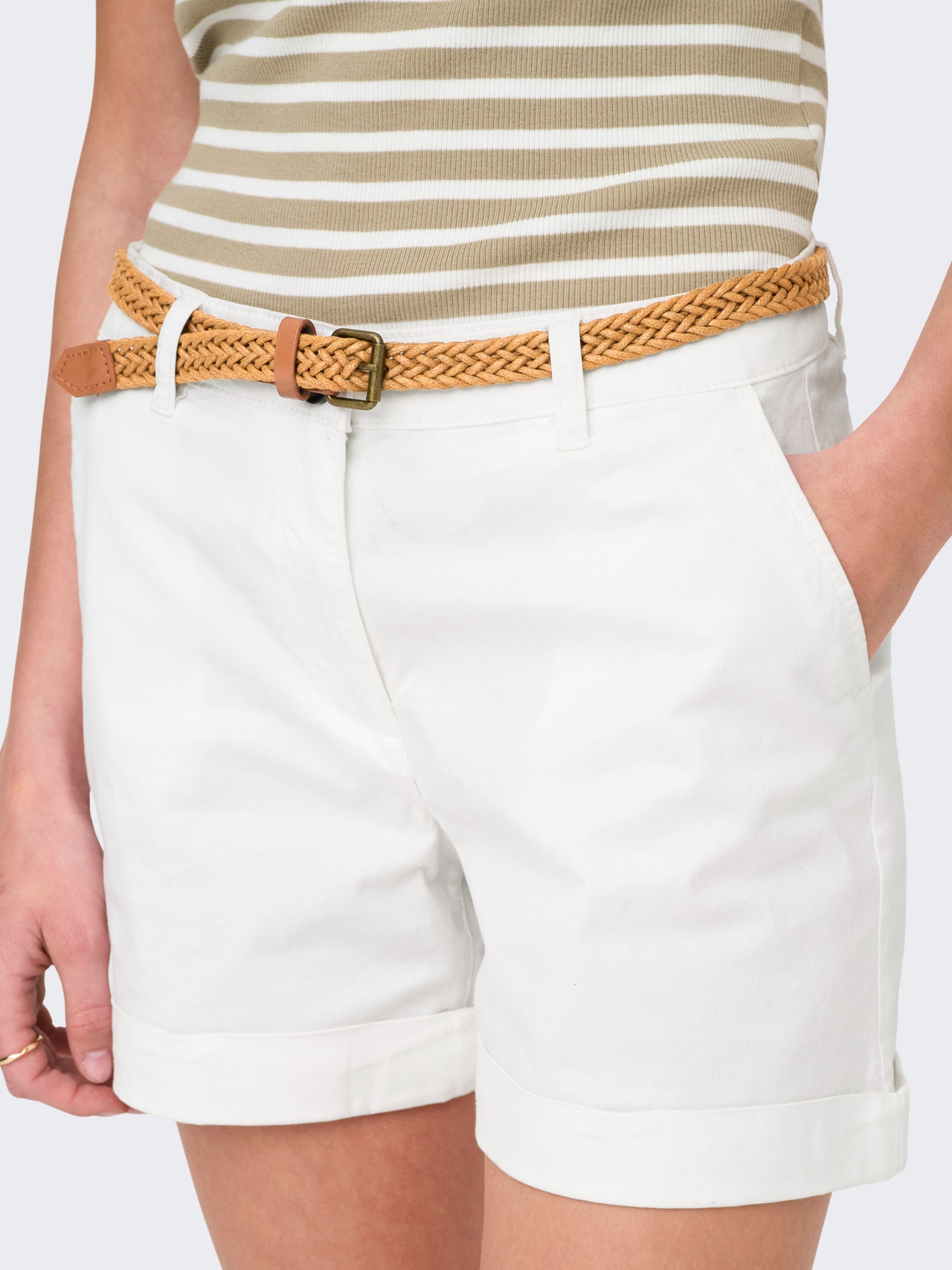 ONLY JDYCHICAGO Střední pas Regular Fit Šortky -Snow White - 15324743