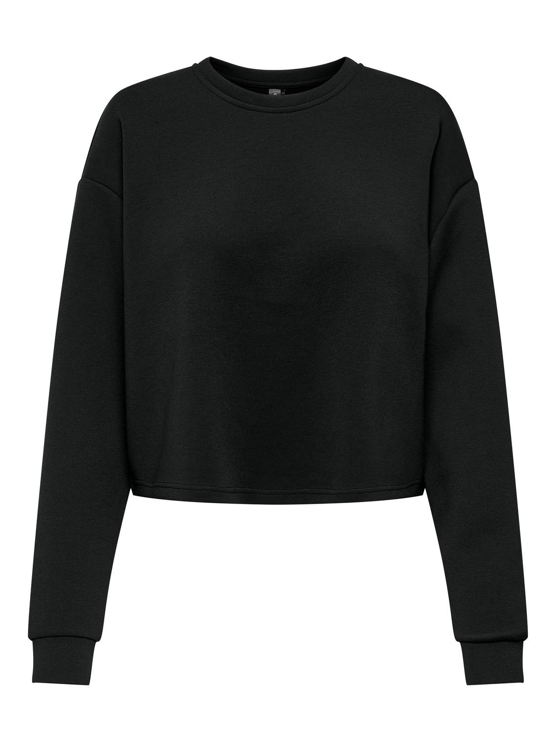 ONLY Cropped o-neck sweat -Black - 15324773