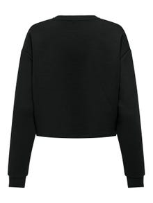 ONLY Cropped o-hals sweatshirt -Black - 15324773