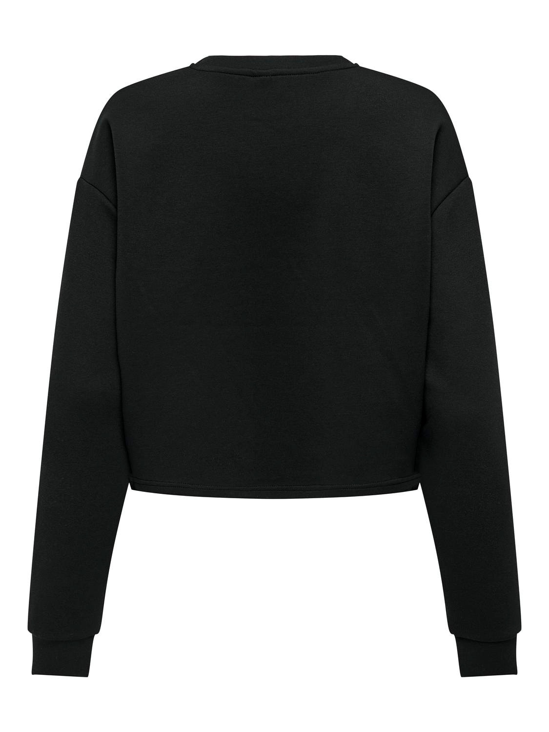 ONLY Cropped o-hals sweatshirt -Black - 15324773