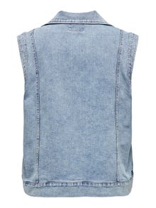 ONLY Spread collar Denim waistcoat -Medium Blue Denim - 15324779