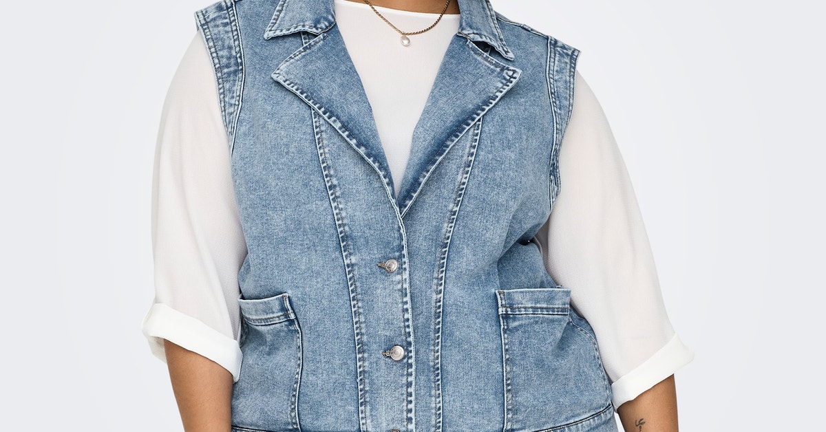 Veste En Jean Sans Manche Grise