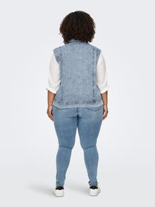 ONLY Veste en jean sans manches Col italien -Medium Blue Denim - 15324779