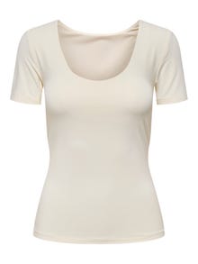 ONLY Regular fit O-hals Top -Cloud Dancer - 15324820