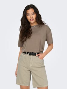 ONLY Cropped oversize t-shirt  -Walnut - 15324822