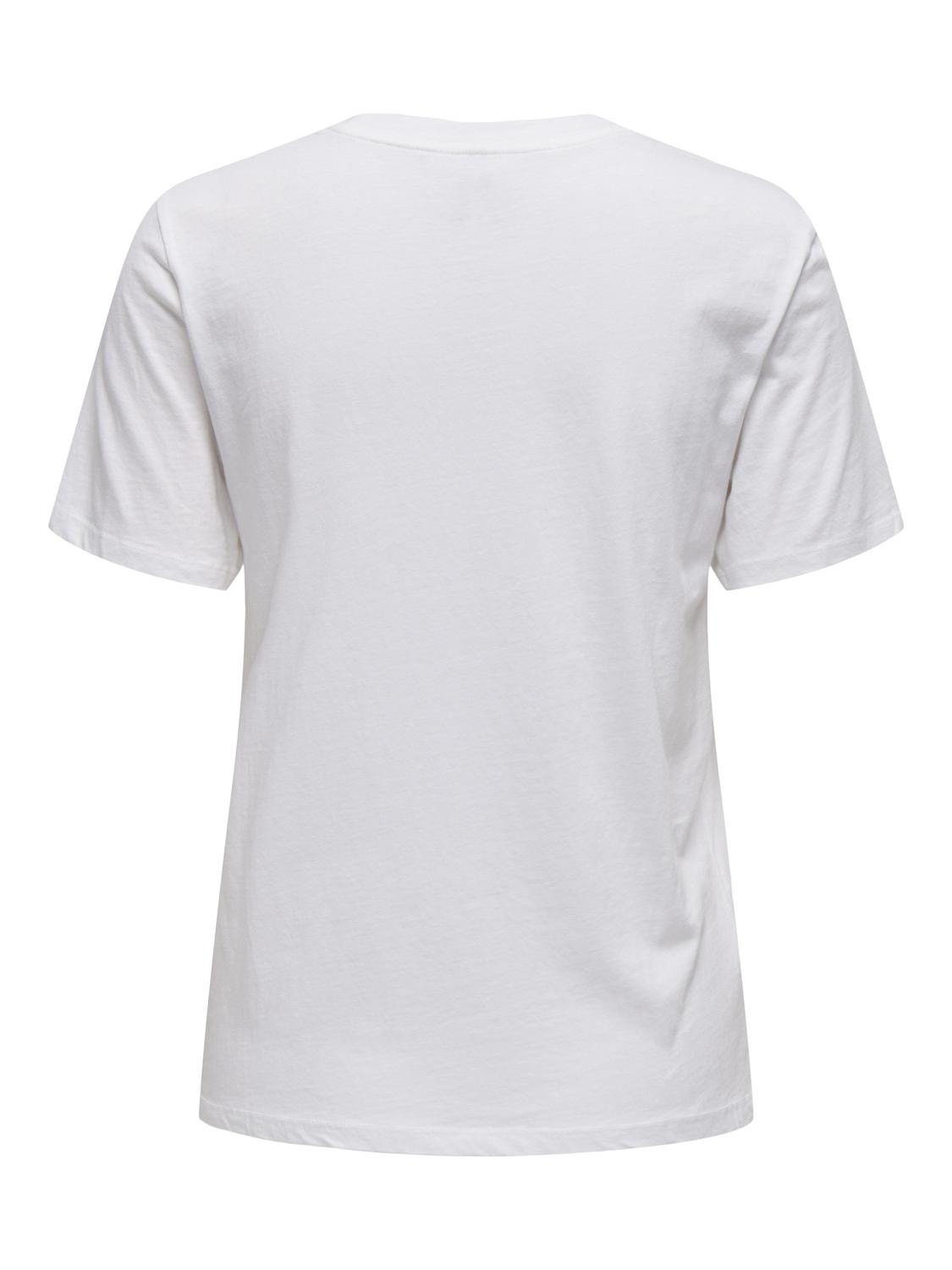 ONLY Regular Fit O-hals Topp -Bright White - 15324866