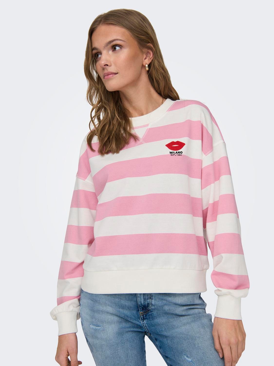 ONLY Regular Fit O-hals Lave skuldre Sweatshirt -Begonia Pink - 15324916