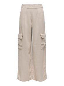 ONLY Wide Leg Fit High waist Trousers -Oatmeal - 15325001
