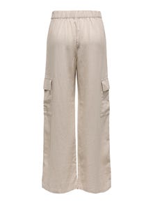 ONLY Pantalons Wide Leg Fit Taille haute -Oatmeal - 15325001