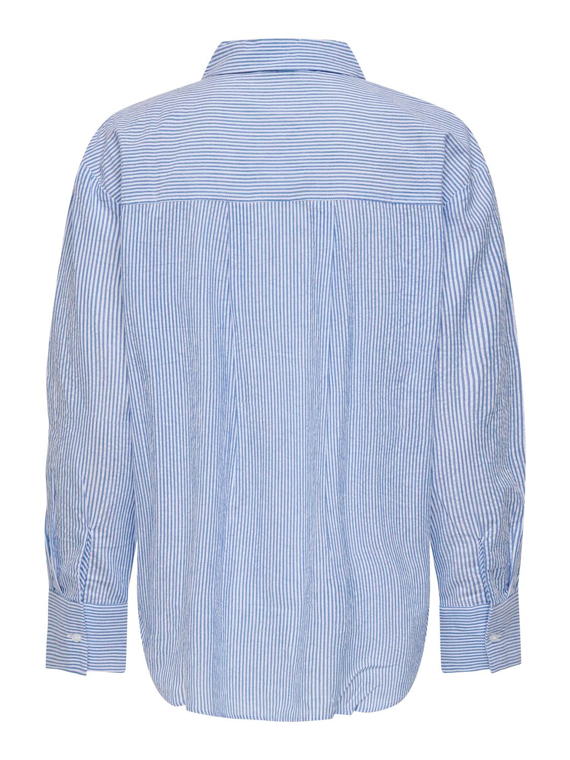 ONLY Normal passform Skjortkrage Manschetter med blixtlås Rymliga ärmar Skjorta -French Blue - 15325013