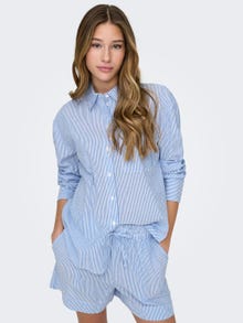 ONLY Regular Fit Skjortekrage Mansjetter med glidelås Volumermer Skjorte -French Blue - 15325013