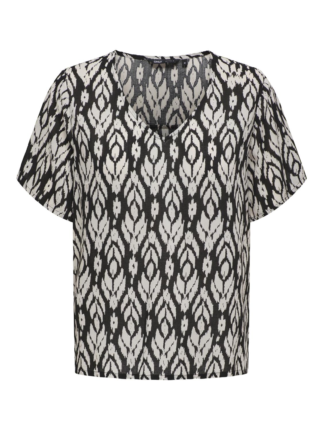 ONLY Loose fitted printet top -Black - 15325014