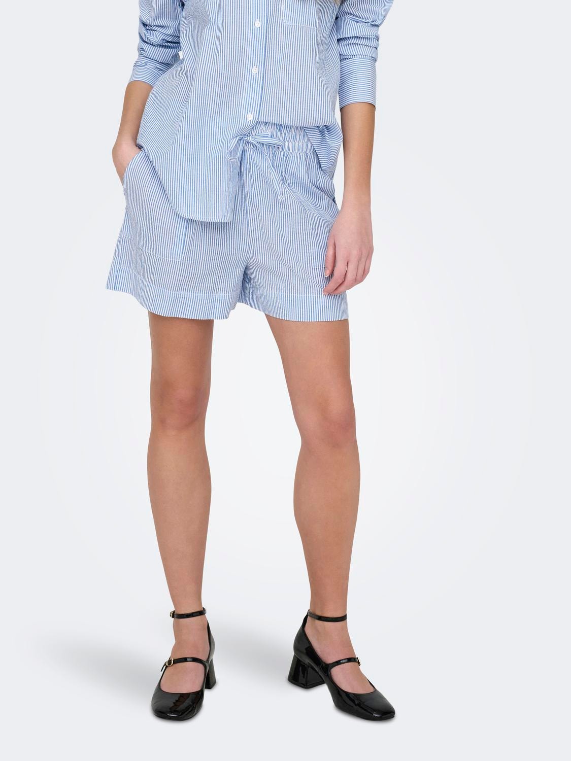 ONLY Shorts med bindebånd -French Blue - 15325018