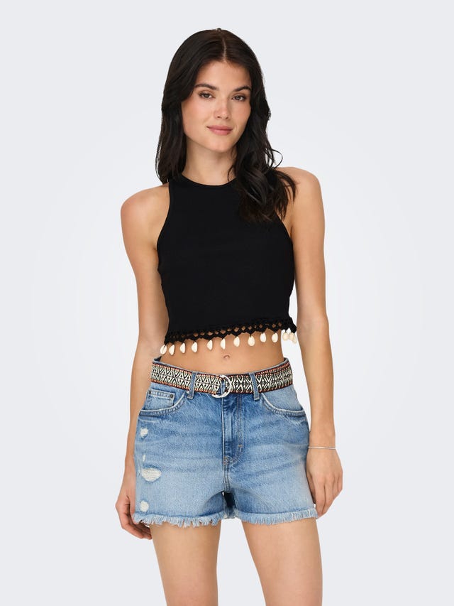 ONLY Cropped o-hals top - 15325019