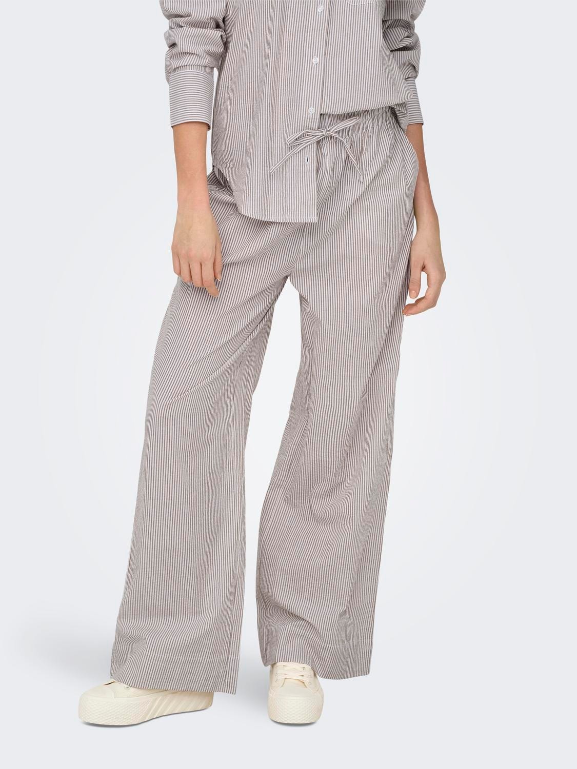 ONLY Regular Fit High waist Trousers -Toasted Coconut - 15325020