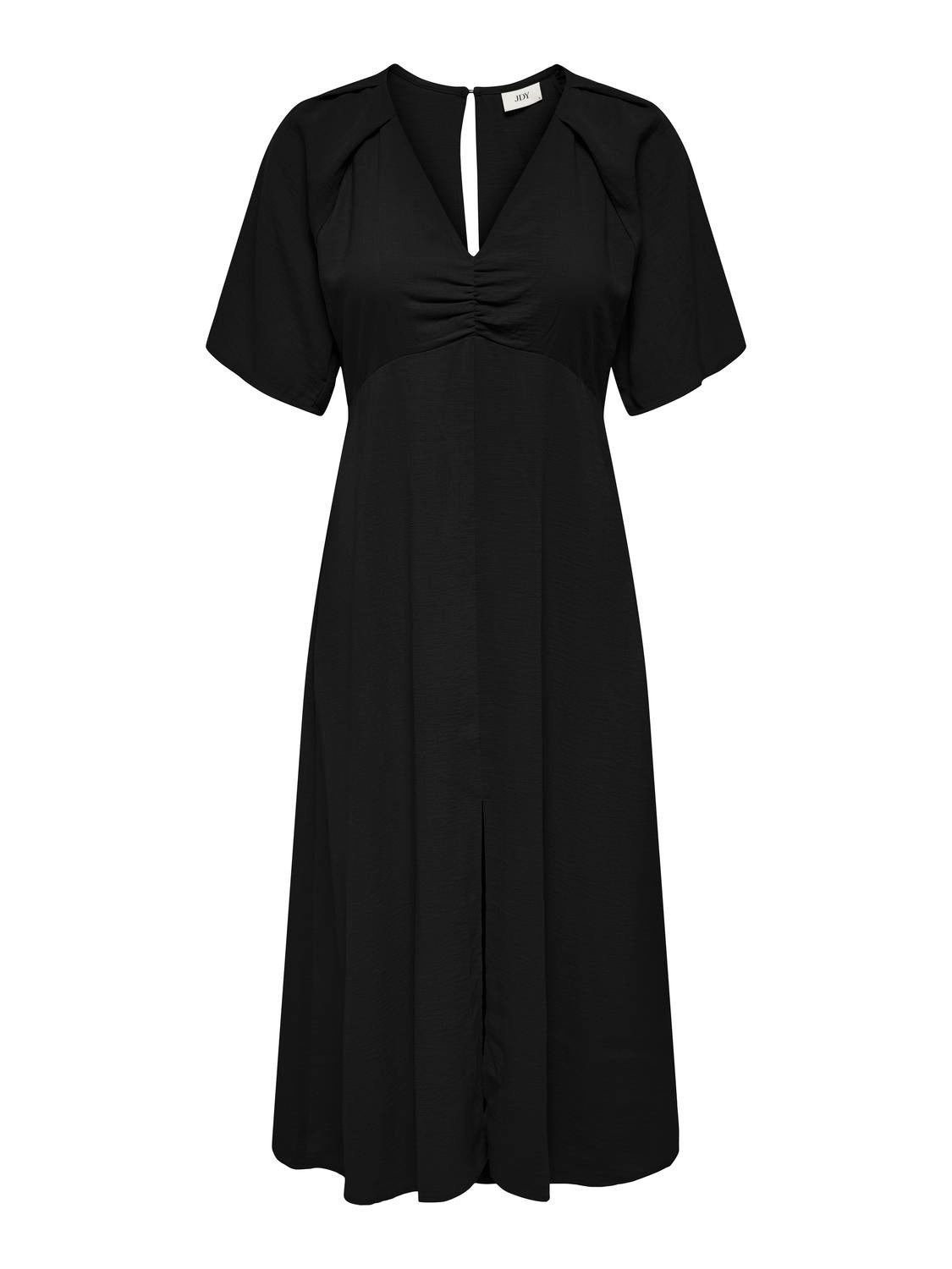 ONLY Regular Fit Round Neck Volume sleeves Midi dress -Black - 15325030