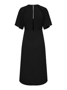 ONLY Regular Fit Round Neck Volume sleeves Midi dress -Black - 15325030