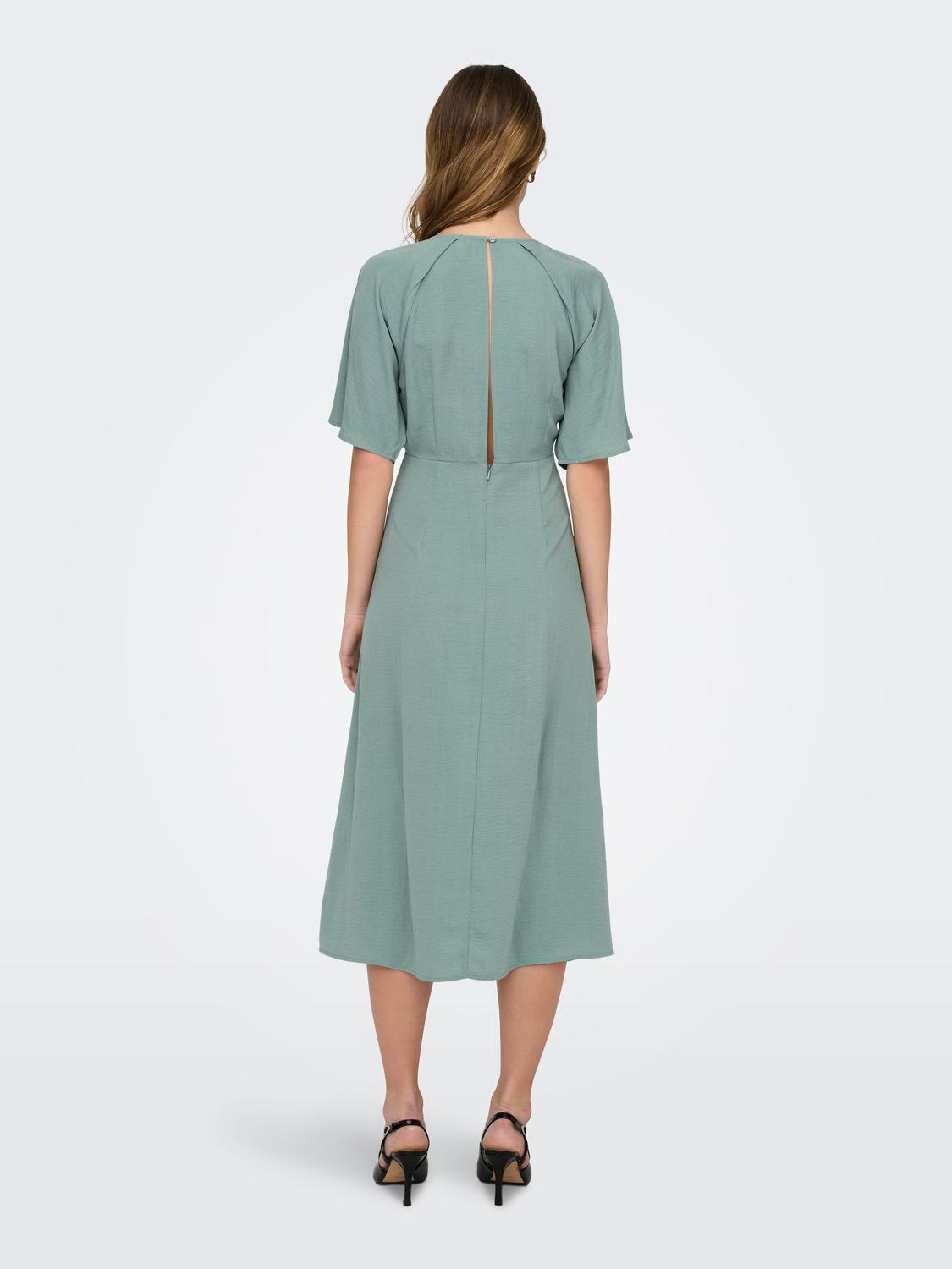 ONLY Midi v-neck dress -Chinois Green - 15325030