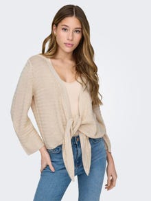 ONLY V-neck knitted cardigan -Tapioca - 15325053