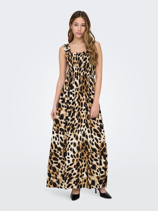 ONLY Maxi kjole med smock-detalje  - 15325060