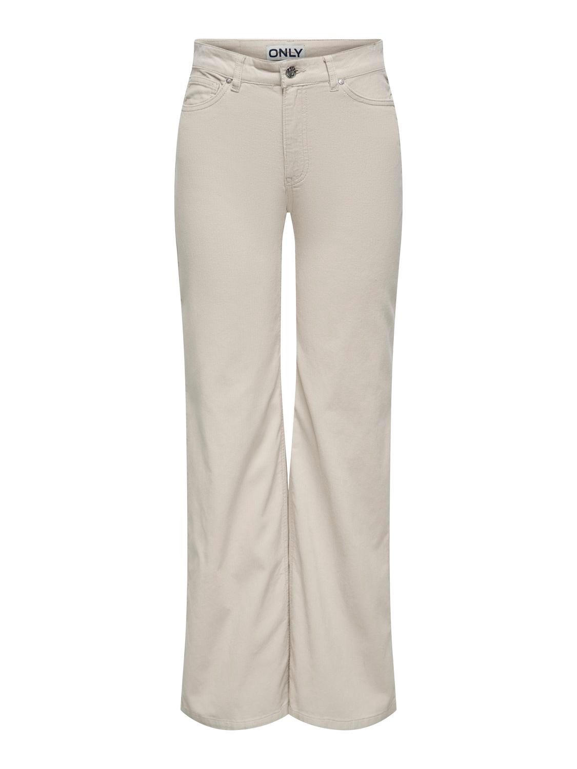 ONLY OnlMadison-lisy wide fitted cord trousers -Pumice Stone - 15325094