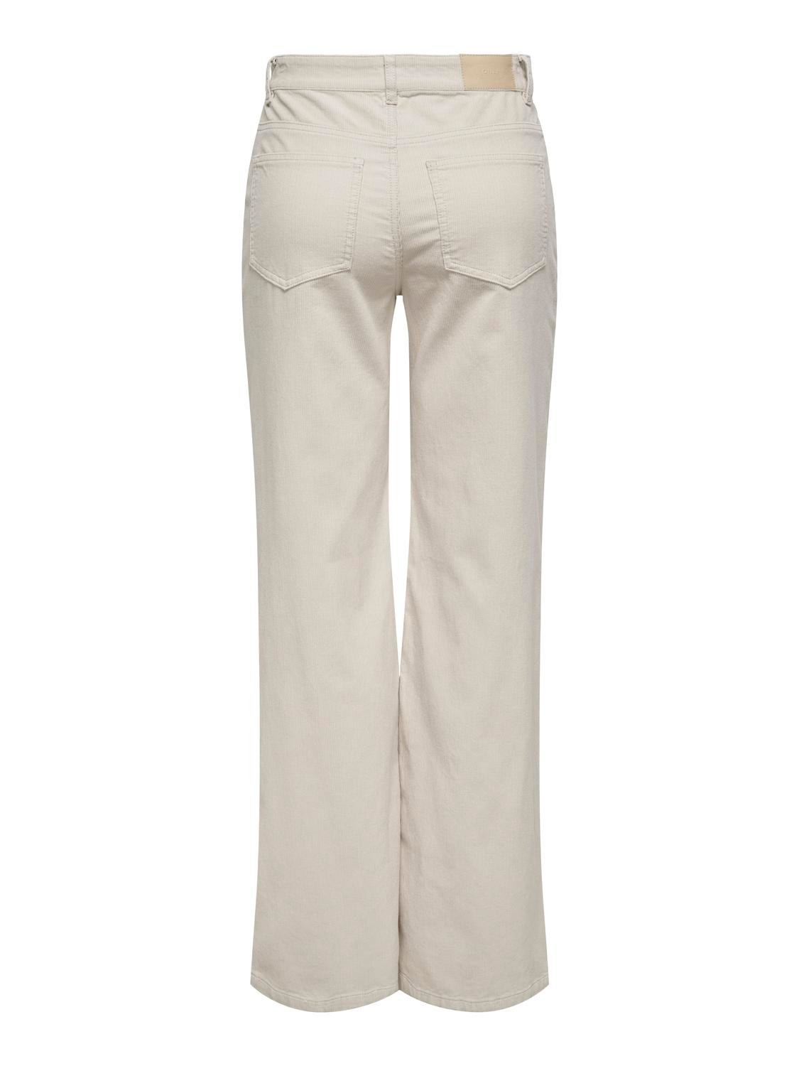 ONLY Wide leg trousers with high waist -Pumice Stone - 15325094