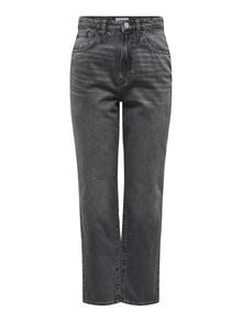 ONLY ONLROBYN Mid waist Straight Fit Jeans -Dark Grey Denim - 15325107