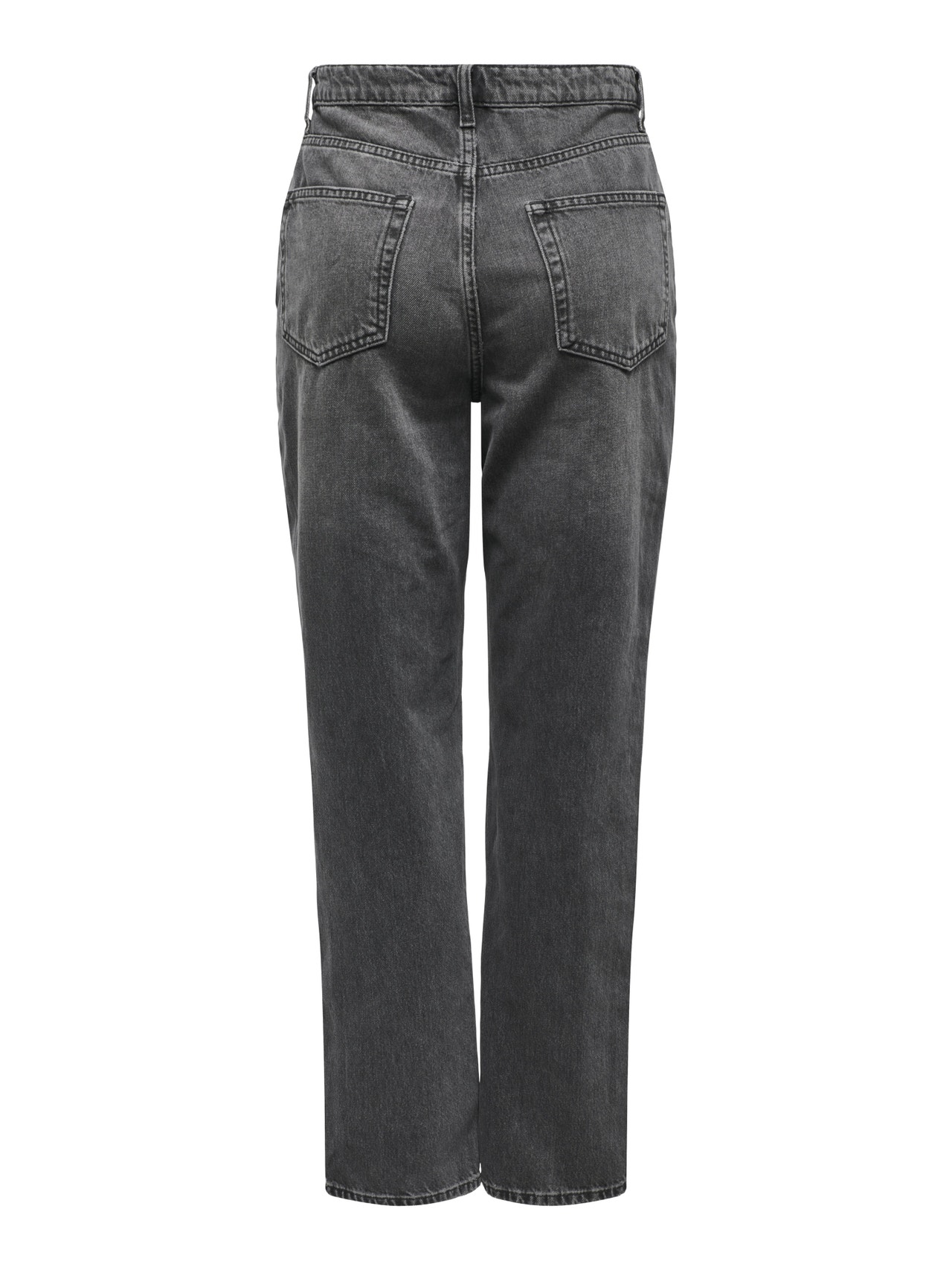 ONLY ONLROBYN Mid waist Straight Fit Jeans -Dark Grey Denim - 15325107