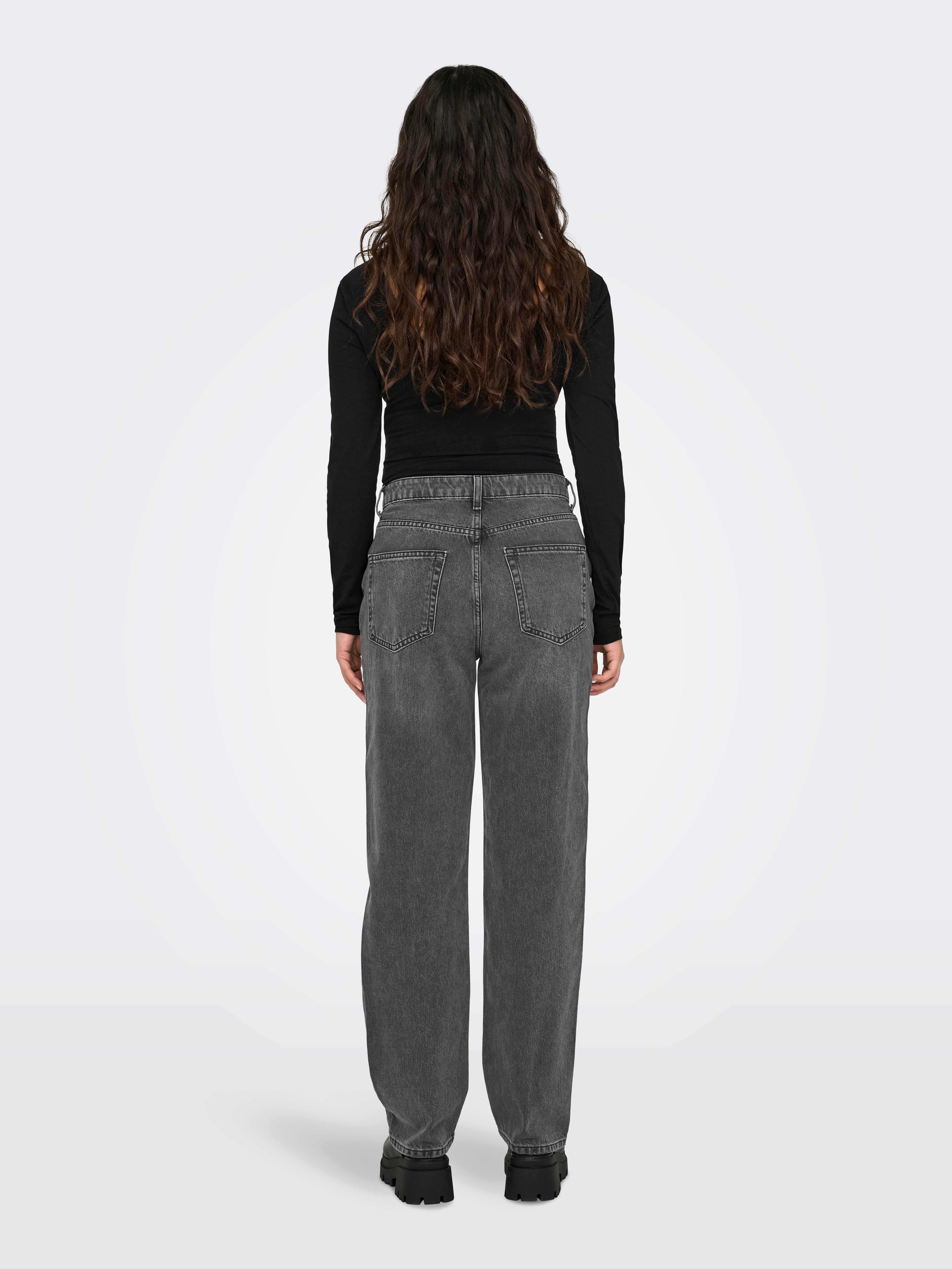 ONLROBYN Mittlere Taille Gerade geschnitten Jeans | Dunkelgrau | ONLY®