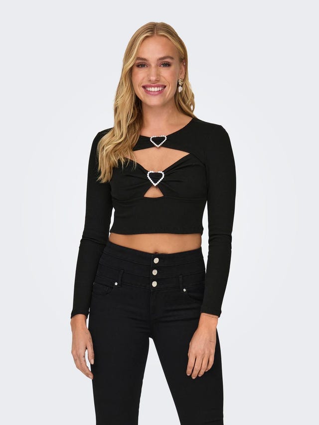 ONLY V-hals cropped top - 15325168