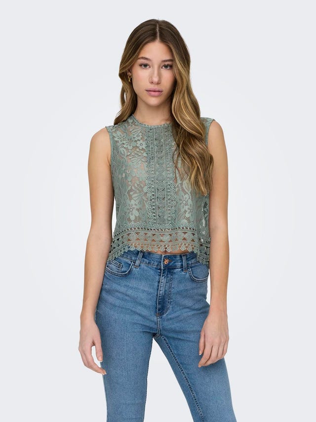 ONLY O-neck lace top - 15325199