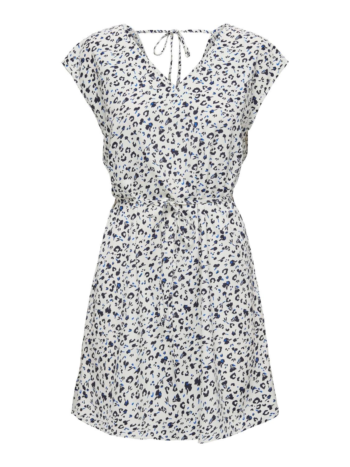 ONLY Mini v-neck dress -White - 15325226