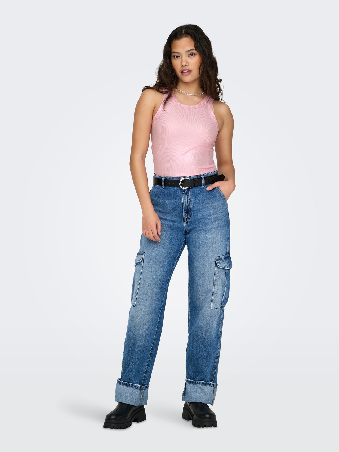 ONLY Regular Fit O-hals Topp -Candy Pink - 15325270