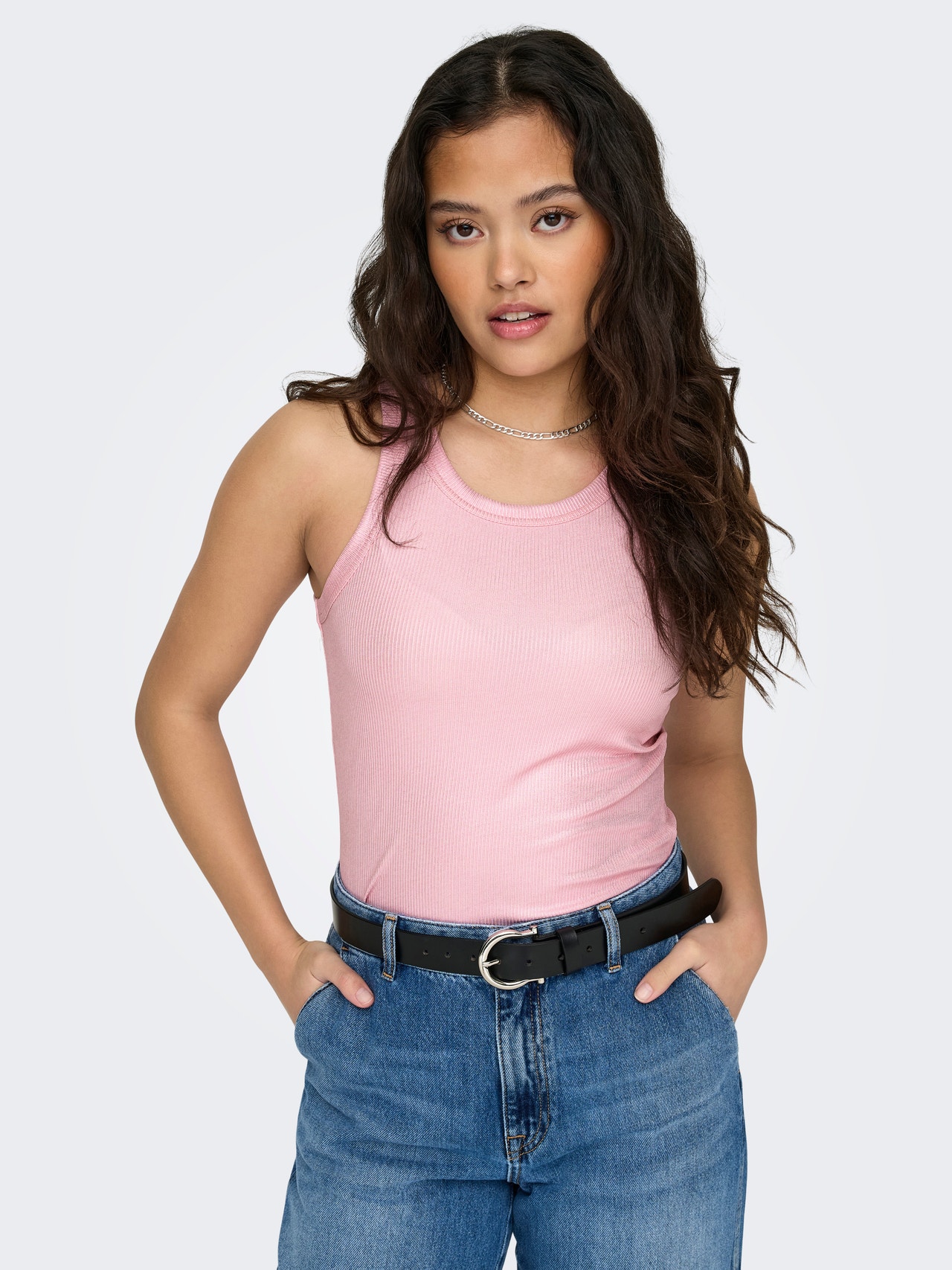 ONLY Metallisk tanktop -Candy Pink - 15325270