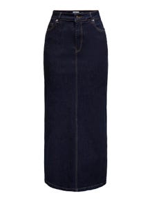 ONLY Middels høy midje Langt skjørt -Dark Blue Denim - 15325333