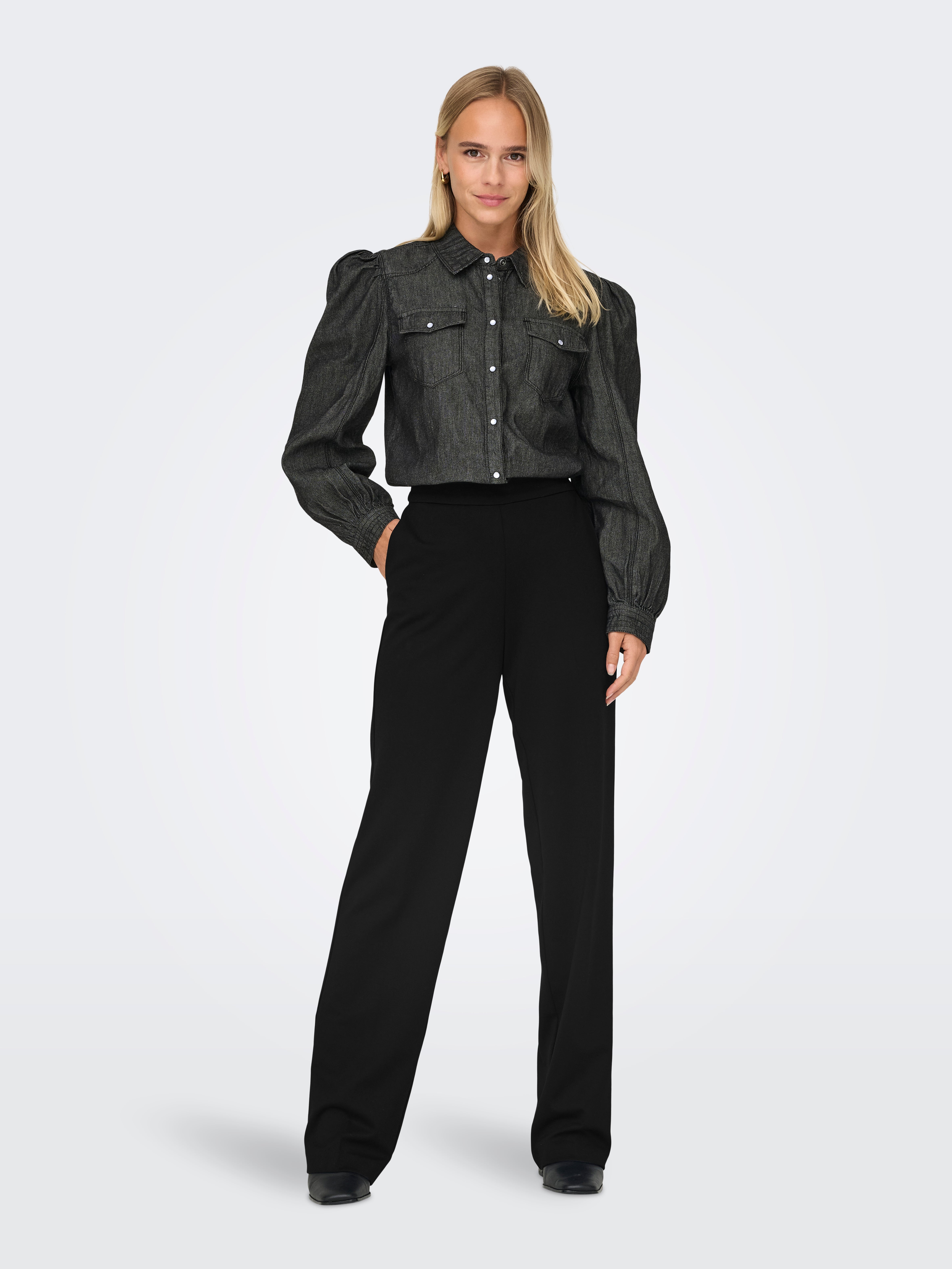 ONLPEACH Taille moyenne Straight Fit Pantalon en maille