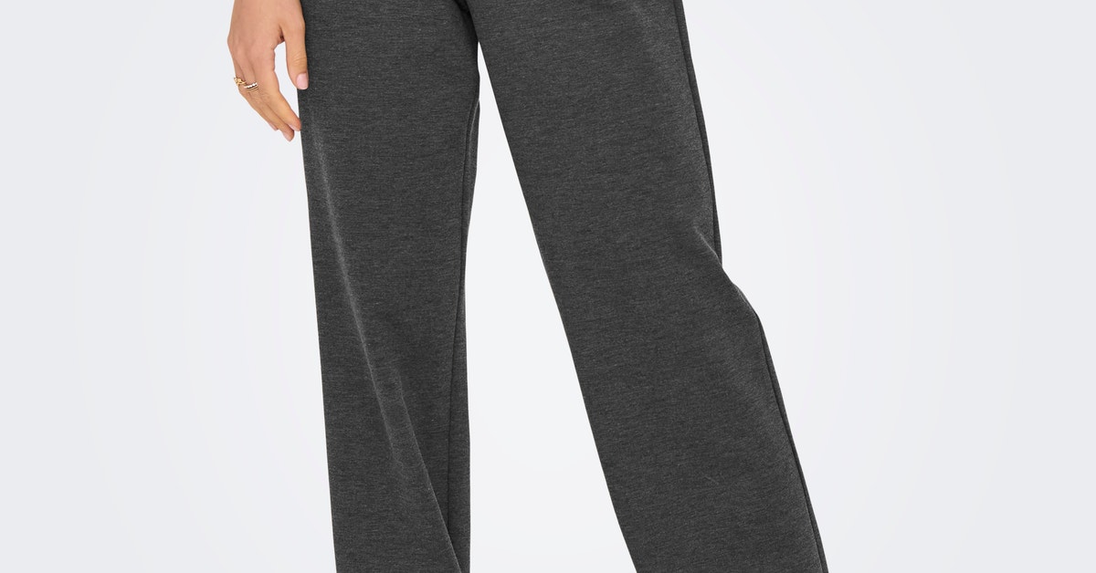 ONLPEACH Mittlere Taille Gerade geschnitten Hose | Dunkelgrau | ONLY®